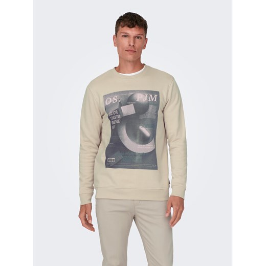 Only & Sons Bluza 22026379 Beżowy Regular Fit ze sklepu MODIVO w kategorii Bluzy męskie - zdjęcie 182730310
