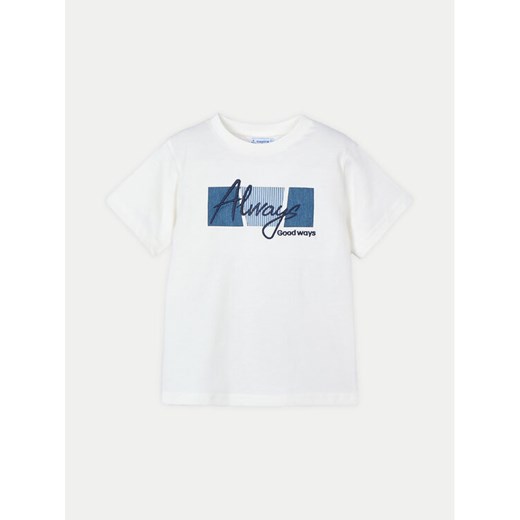 Mayoral T-Shirt 3025 Biały Regular Fit ze sklepu MODIVO w kategorii T-shirty chłopięce - zdjęcie 182730364