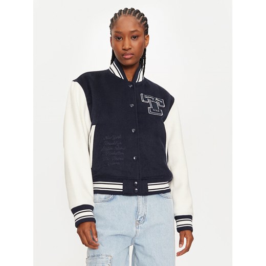 Tommy Jeans Kurtka bomber Letterman DW0DW18845 Granatowy Regular Fit ze sklepu MODIVO w kategorii Kurtki damskie - zdjęcie 182730511