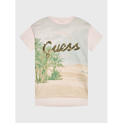 Guess T-Shirt J3GI16 K6XN3 Beżowy Oversize ze sklepu MODIVO w kategorii T-shirty chłopięce - zdjęcie 182730600