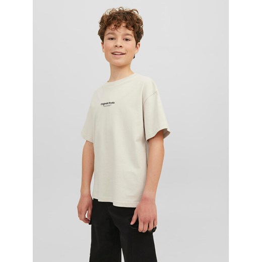 Jack&Jones Junior T-Shirt Vesterbro 12242827 Beżowy Loose Fit ze sklepu MODIVO w kategorii T-shirty chłopięce - zdjęcie 182730733