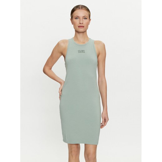 Vans Sukienka letnia Varsity Tank Dress VN000JGP Zielony Slim Fit ze sklepu MODIVO w kategorii Sukienki - zdjęcie 182730792