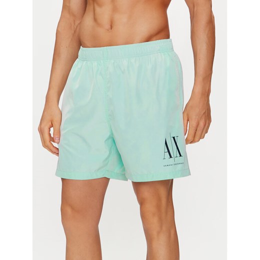 Armani Exchange Szorty plażowe 953034 CC623 16130 Zielony Regular Fit ze sklepu MODIVO w kategorii Kąpielówki - zdjęcie 182730821
