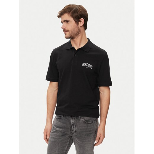 Jack&Jones Polo Josh 12247387 Czarny Standard Fit ze sklepu MODIVO w kategorii T-shirty męskie - zdjęcie 182730864