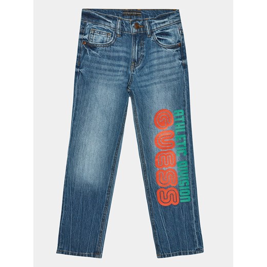 Guess Jeansy L4RA16 D45E0 Niebieski Straight Fit ze sklepu MODIVO w kategorii Spodnie chłopięce - zdjęcie 182730882