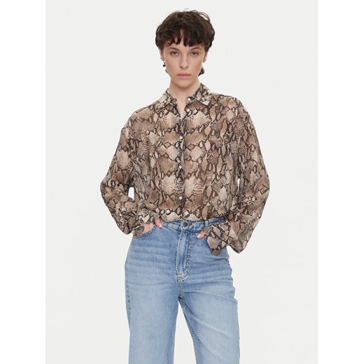 HUGO Koszula The Boyfriend 50539779 Brązowy Oversize ze sklepu MODIVO w kategorii Koszule damskie - zdjęcie 182730894