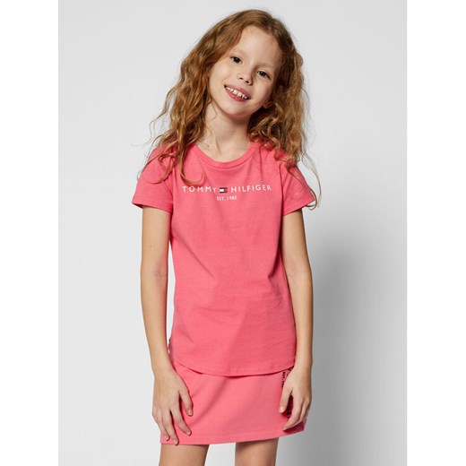 Tommy Hilfiger T-Shirt Essential Tee KG0KG05242 D Różowy Regular Fit ze sklepu MODIVO w kategorii Bluzki dziewczęce - zdjęcie 182730942