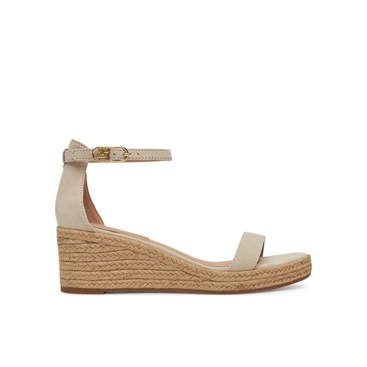 Tommy Hilfiger Espadryle Suede Ankle Mid Wedge Espadrille FW0FW08479 Beżowy ze sklepu MODIVO w kategorii Espadryle damskie - zdjęcie 182730952