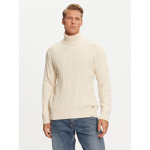 Guess Golf M4BR18 Z3HD1 Beżowy Regular Fit ze sklepu MODIVO w kategorii Swetry męskie - zdjęcie 182730973