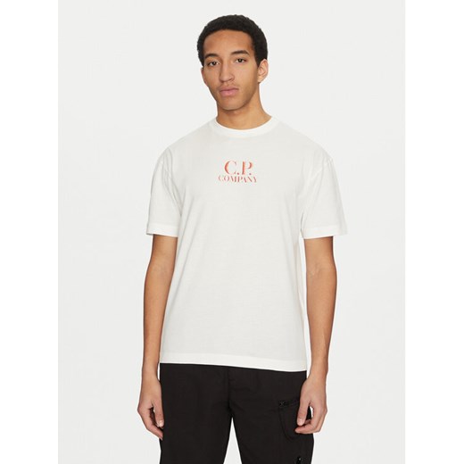 C.P. Company T-Shirt 18CMTS141A005100W Biały Regular Fit ze sklepu MODIVO w kategorii T-shirty męskie - zdjęcie 182730992