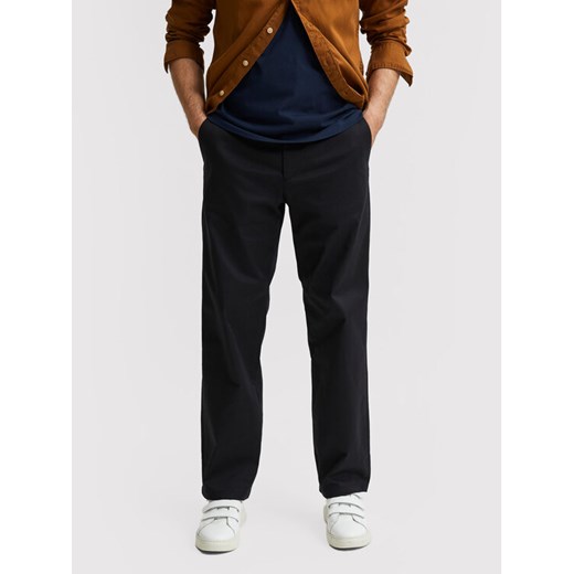 Selected Homme Chinosy Salford 16080159 Czarny Loose Fit ze sklepu MODIVO w kategorii Spodnie męskie - zdjęcie 182731040