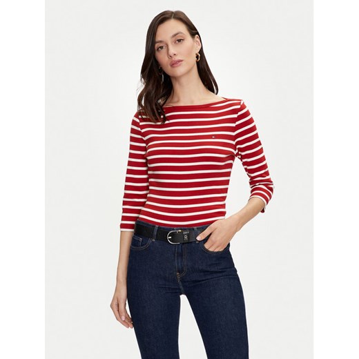 Tommy Hilfiger Bluzka New Cody WW0WW40589 Czerwony Slim Fit ze sklepu MODIVO w kategorii Bluzki damskie - zdjęcie 182731193