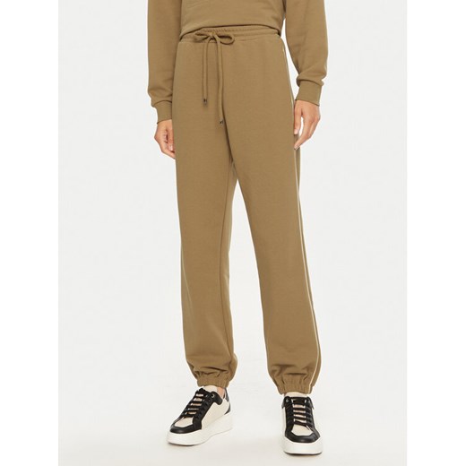 Max Mara Leisure Spodnie dresowe Pirano 2426786088 Brązowy Regular Fit ze sklepu MODIVO w kategorii Spodnie damskie - zdjęcie 182731211