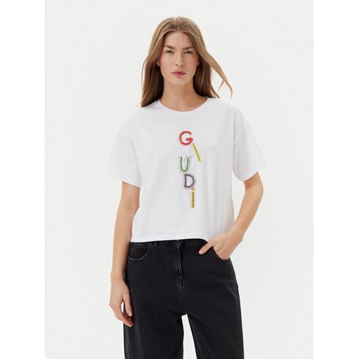 Gaudi T-Shirt 511BD64027 Biały Regular Fit ze sklepu MODIVO w kategorii Bluzki damskie - zdjęcie 182731252