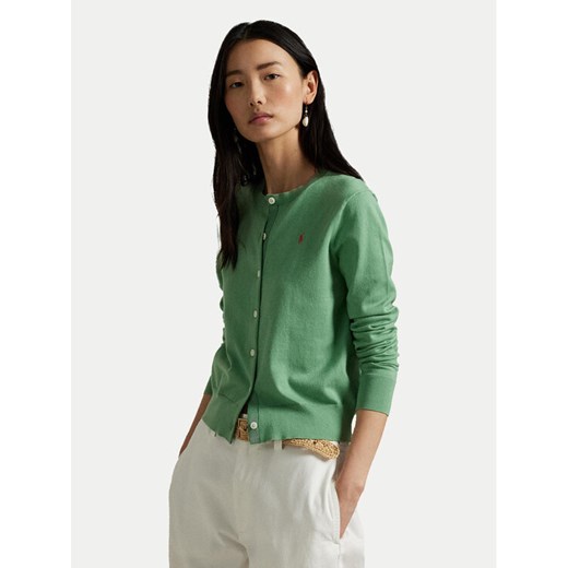 Polo Ralph Lauren Kardigan 211891672027 Zielony Regular Fit ze sklepu MODIVO w kategorii Swetry damskie - zdjęcie 182731302