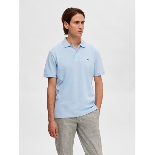Selected Homme Polo 16087839 Błękitny Regular Fit ze sklepu MODIVO w kategorii T-shirty męskie - zdjęcie 182731363