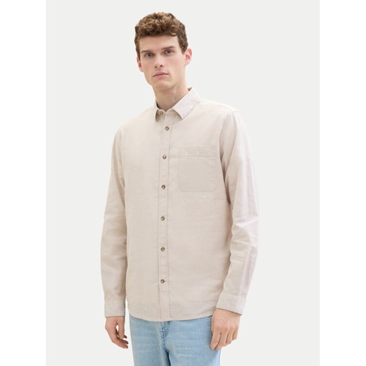 Tom Tailor Koszula 1040141 Beżowy Regular Fit ze sklepu MODIVO w kategorii Koszule męskie - zdjęcie 182731471