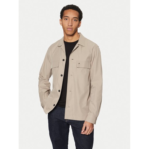 Calvin Klein Koszula K10K113815 Beżowy Regular Fit ze sklepu MODIVO w kategorii Koszule męskie - zdjęcie 182731543
