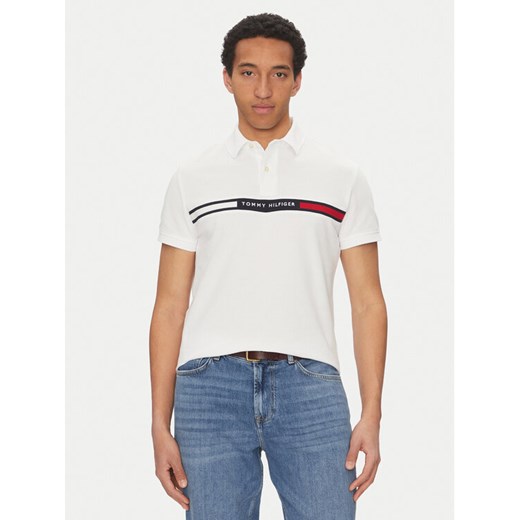 Tommy Hilfiger Polo Chest Insert MW0MW38130 Biały Regular Fit ze sklepu MODIVO w kategorii T-shirty męskie - zdjęcie 182731562