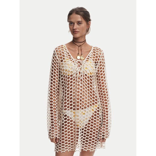Desigual Sukienka plażowa Flow 25SWMK22 Beżowy Regular Fit ze sklepu MODIVO w kategorii Odzież plażowa - zdjęcie 182731630