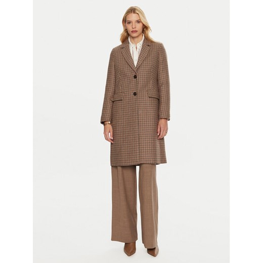 Tommy Hilfiger Płaszcz wełniany WW0WW43195 Beżowy Regular Fit ze sklepu MODIVO w kategorii Płaszcze damskie - zdjęcie 182731664