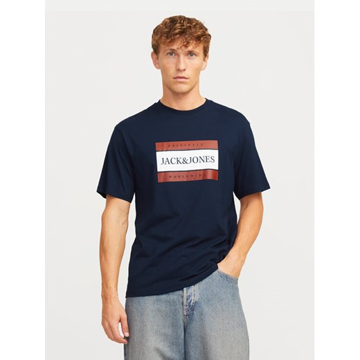 Jack&Jones T-Shirt Fredeiksberg 12262492 Granatowy Regular Fit ze sklepu MODIVO w kategorii T-shirty męskie - zdjęcie 182731714
