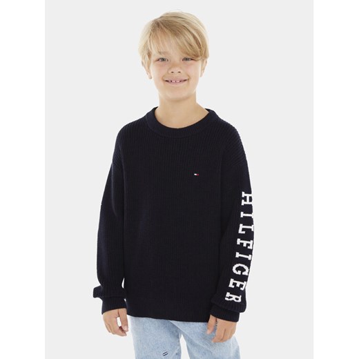Tommy Hilfiger Sweter Monotype KB0KB08364 D Granatowy Regular Fit ze sklepu MODIVO w kategorii Swetry chłopięce - zdjęcie 182731851