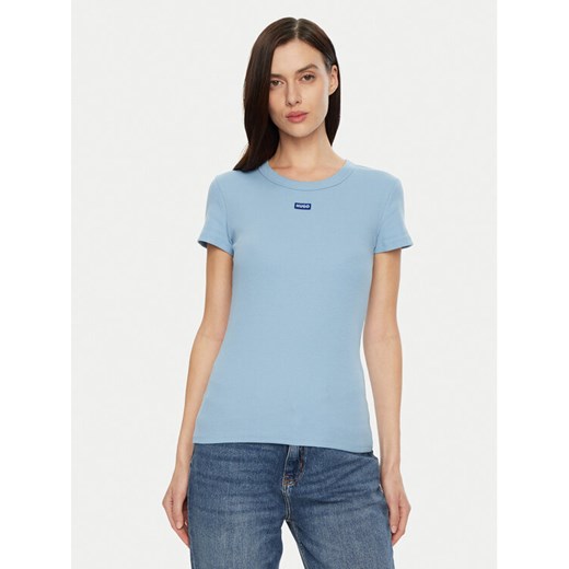 HUGO T-Shirt Easy 50523924 Niebieski Slim Fit ze sklepu MODIVO w kategorii Bluzki damskie - zdjęcie 182731931