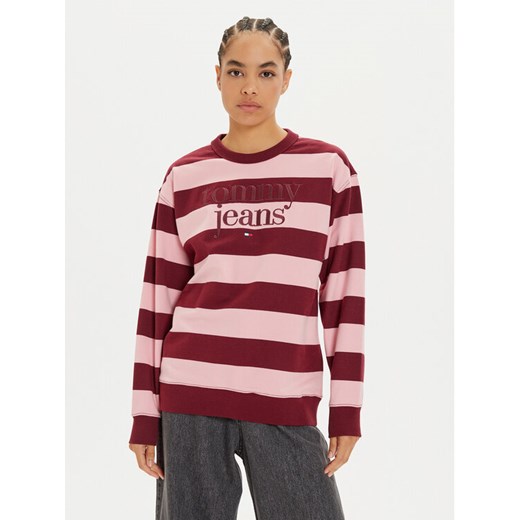 Tommy Jeans Bluza Ess Logo DW0DW19041 Fioletowy Relaxed Fit ze sklepu MODIVO w kategorii Bluzy damskie - zdjęcie 182731933