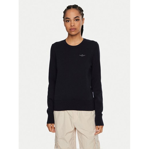 Aeronautica Militare Sweter 242MA1502DL506 Granatowy Regular Fit ze sklepu MODIVO w kategorii Swetry damskie - zdjęcie 182731971