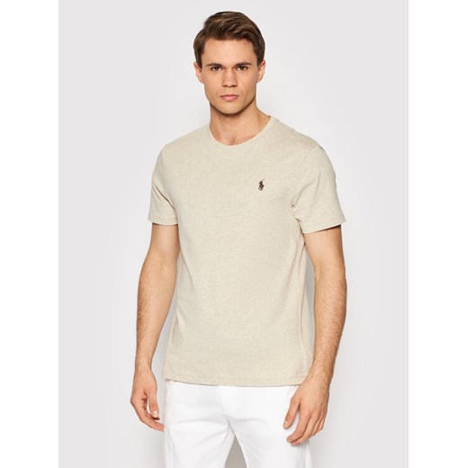 Polo Ralph Lauren T-Shirt 710671438203 Beżowy Slim Fit ze sklepu MODIVO w kategorii T-shirty męskie - zdjęcie 182731993