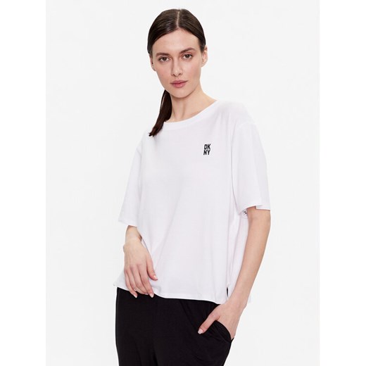 DKNY Koszulka piżamowa YI2422635 Biały Loose Fit ze sklepu MODIVO w kategorii Piżamy damskie - zdjęcie 182732041