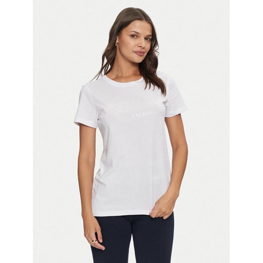 Armani Exchange T-Shirt 6DYT15 YJ3RZ 1000 Biały Regular Fit ze sklepu MODIVO w kategorii Bluzki damskie - zdjęcie 182732070