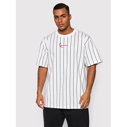 Karl Kani T-Shirt Signature Pinstripe 6030152 Biały Regular Fit ze sklepu MODIVO w kategorii T-shirty męskie - zdjęcie 182732223