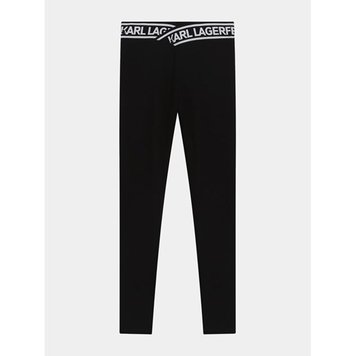 Karl Lagerfeld Kids Legginsy Z30068 S Czarny Slim Fit ze sklepu MODIVO w kategorii Spodnie dziewczęce - zdjęcie 182732240