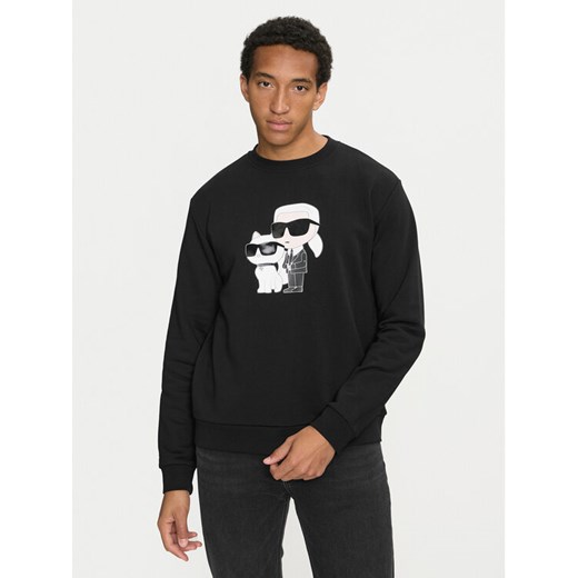 KARL LAGERFELD Bluza 705063 544942 Czarny Regular Fit ze sklepu MODIVO w kategorii Bluzy męskie - zdjęcie 182732314