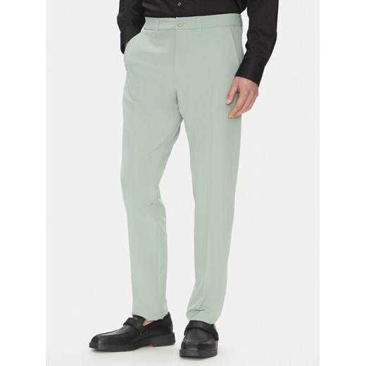 BOSS Spodnie materiałowe T_Commuter-Slim 50534303 Zielony Slim Fit ze sklepu MODIVO w kategorii Spodnie męskie - zdjęcie 182732441