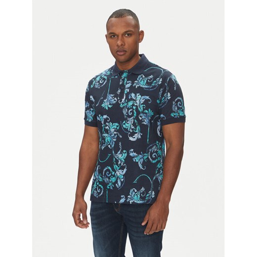 Versace Jeans Couture Polo 78GAG6S0 Granatowy Regular Fit ze sklepu MODIVO w kategorii T-shirty męskie - zdjęcie 182732453