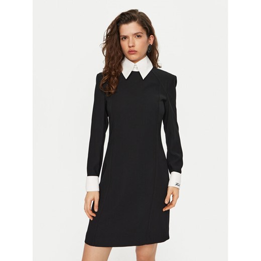 KARL LAGERFELD Sukienka codzienna A1W13032 Czarny Slim Fit ze sklepu MODIVO w kategorii Sukienki - zdjęcie 182732523