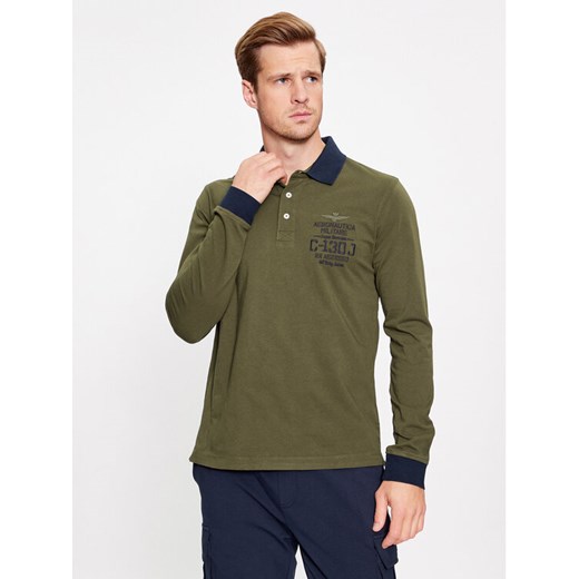 Aeronautica Militare Polo 232PO1709J584 Zielony Regular Fit ze sklepu MODIVO w kategorii T-shirty męskie - zdjęcie 182732551