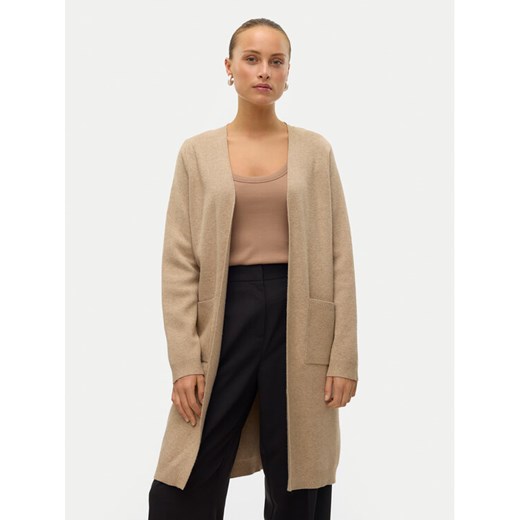 Vero Moda Kardigan Saba 10309316 Beżowy Regular Fit ze sklepu MODIVO w kategorii Swetry damskie - zdjęcie 182732591
