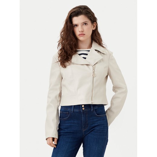 Guess Kurtka z imitacji skóry W5RL22 WE480 Écru Regular Fit ze sklepu MODIVO w kategorii Kurtki damskie - zdjęcie 182732603
