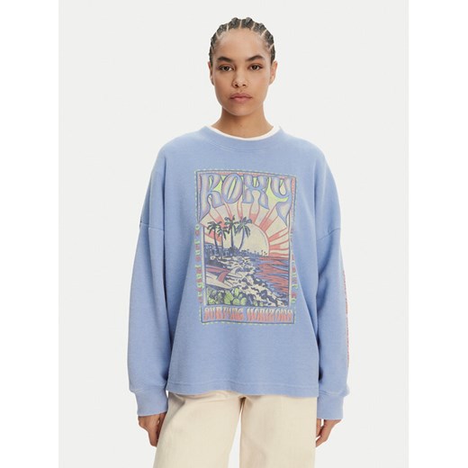 Roxy Bluza ERJKT04276 Niebieski Relaxed Fit ze sklepu MODIVO w kategorii Bluzy damskie - zdjęcie 182732674