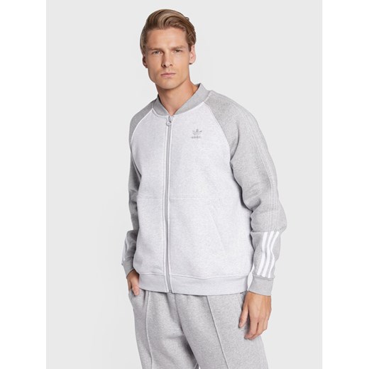 adidas Bluza Fleece Sst HI2995 Szary Relaxed Fit ze sklepu MODIVO w kategorii Bluzy męskie - zdjęcie 182732721