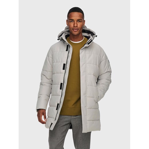 Only & Sons Kurtka zimowa Carl Long 22020156 Szary Regular Fit ze sklepu MODIVO w kategorii Kurtki męskie - zdjęcie 182732723