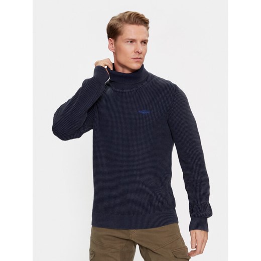 Aeronautica Militare Golf 232MA1451L512 Granatowy Regular Fit ze sklepu MODIVO w kategorii Swetry męskie - zdjęcie 182732781