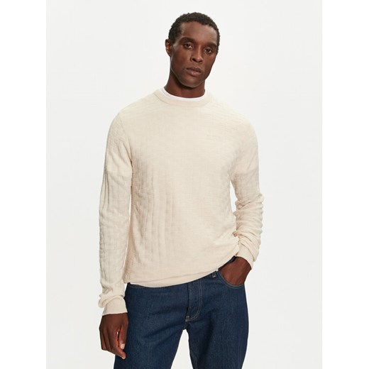 Brave Soul Sweter MK-248BURKE Beżowy Regular Fit ze sklepu MODIVO w kategorii Swetry męskie - zdjęcie 182733032