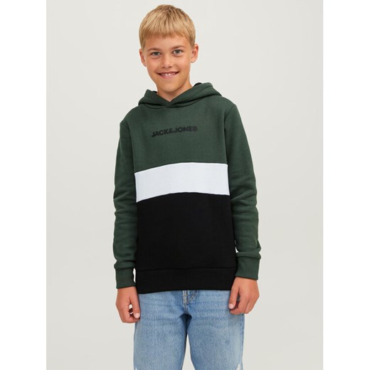 Jack&Jones Junior Bluza 12237402 Zielony Regular Fit ze sklepu MODIVO w kategorii Bluzy chłopięce - zdjęcie 182733081