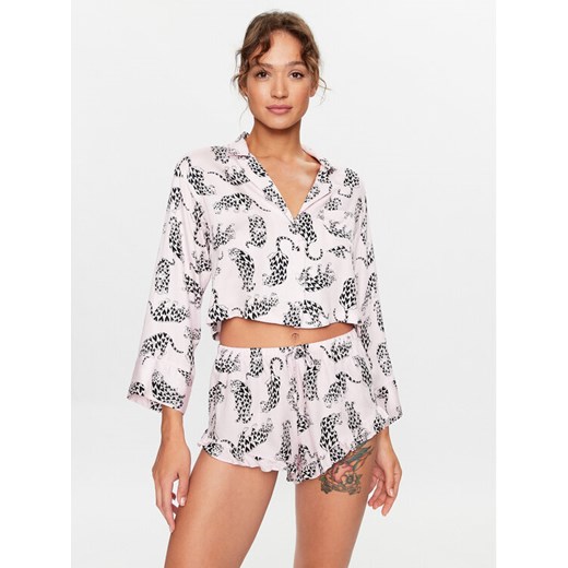 Hunkemöller Koszulka piżamowa 203159 Różowy Comfortable Fit ze sklepu MODIVO w kategorii Piżamy damskie - zdjęcie 182733203
