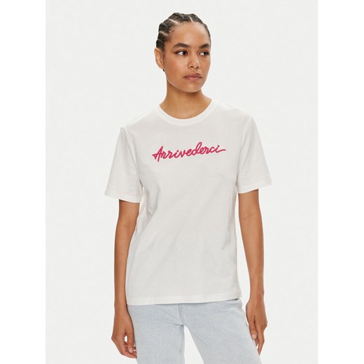 Vila T-Shirt Sybil 14097444 Biały Regular Fit ze sklepu MODIVO w kategorii Bluzki damskie - zdjęcie 182733212